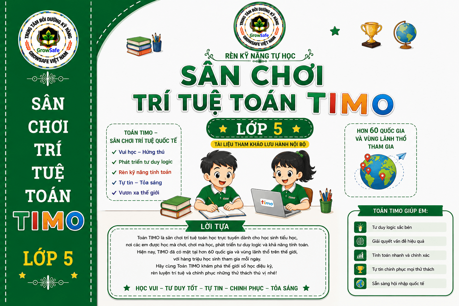 TOÁN TIMO LỚP 5 – BỨT PHÁ TƯ DUY, RÈN BẢN LĨNH, SẴN SÀNG VƯƠN XA